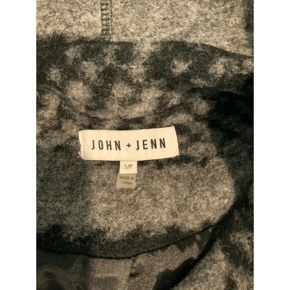 John + Jenn Gray & Black Wool Western Wrap Coat, Size Small - Picture 6 of 6